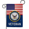 Americana Home & Garden 13 x 18.5 in. US Navy Veteran Garden Flag with Armed Forces Double-Sided Decorative Vertical Flags AM583684